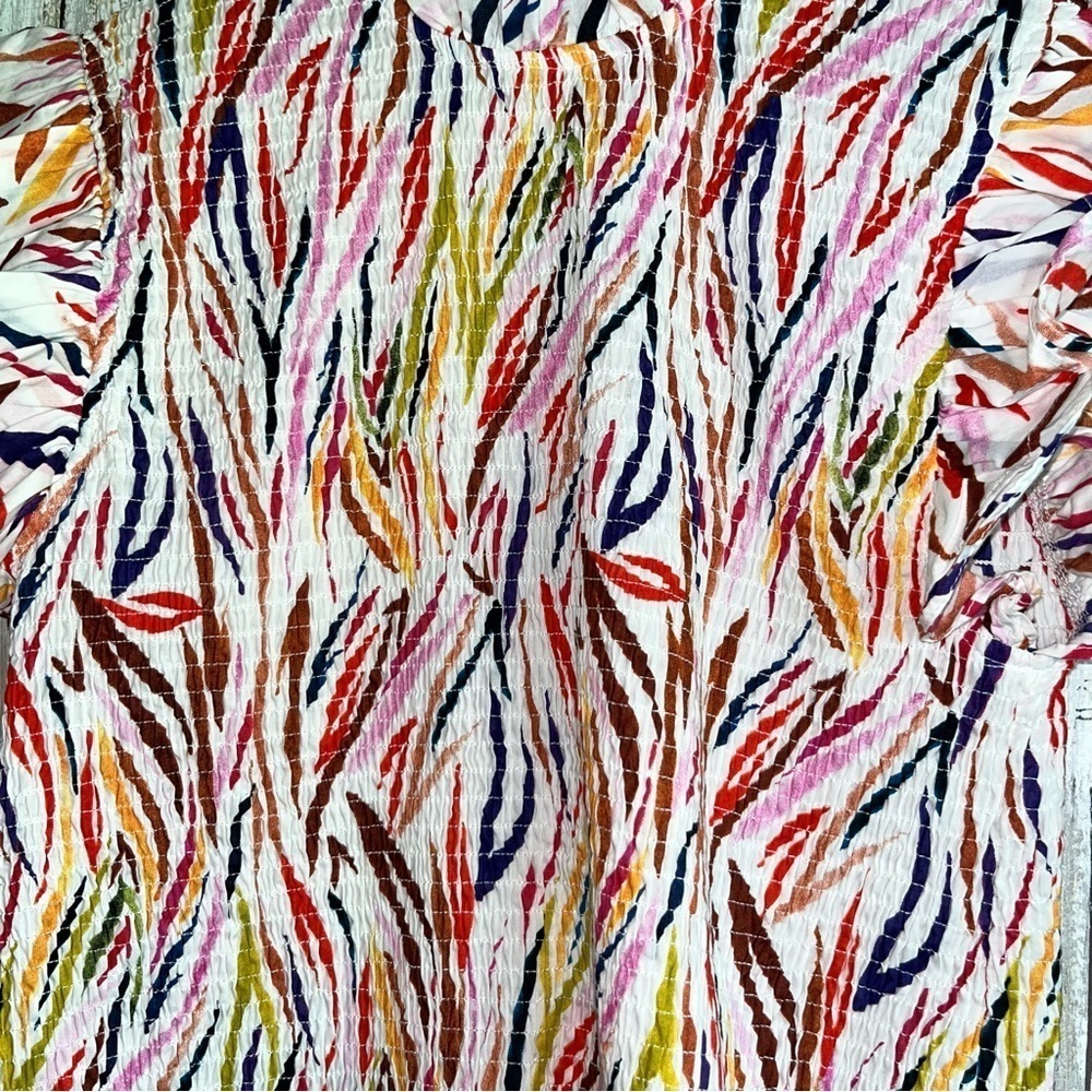 THML Smocked Multi Colored Blouse - Picture 2 of 5